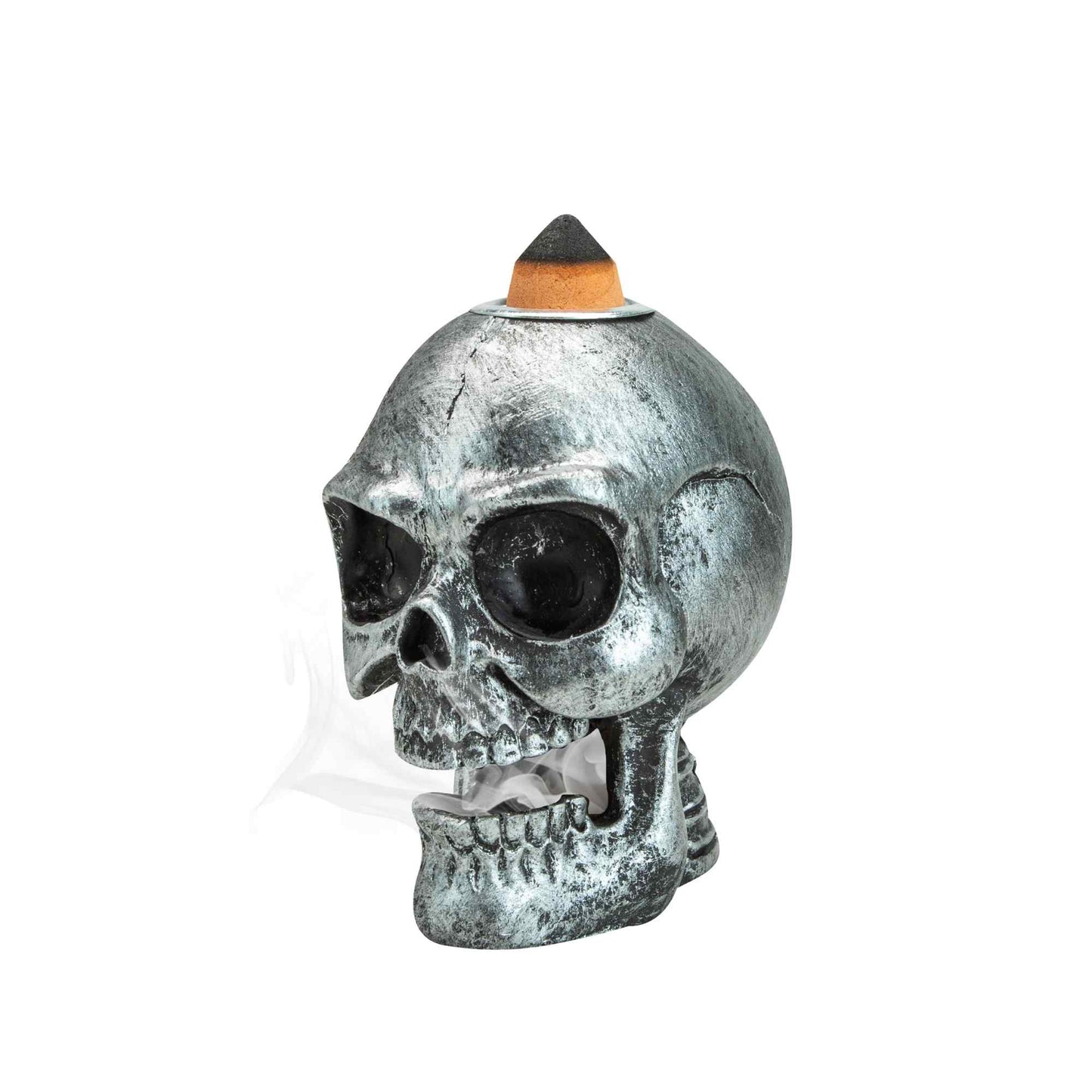 Silver Skull Backflow Incense Burner