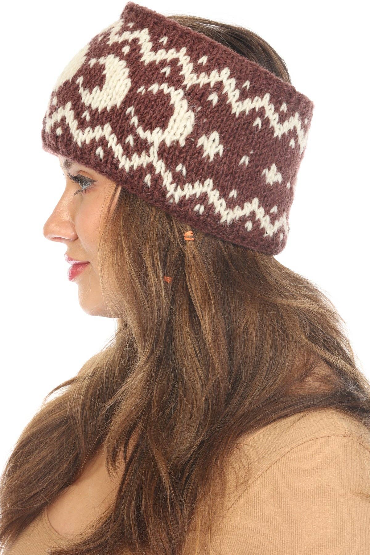 Moon Cycle Knit Headband: Purple