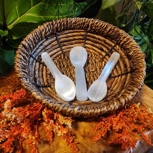 Selenite Altar Spoon 4"