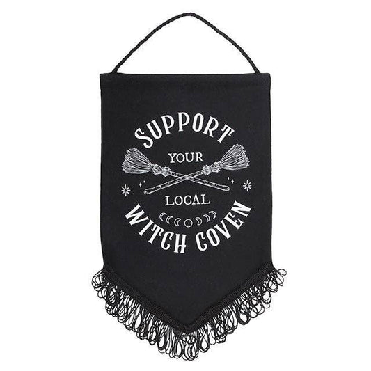 Support Your Local Witch Coven Hanging Fabric Banner