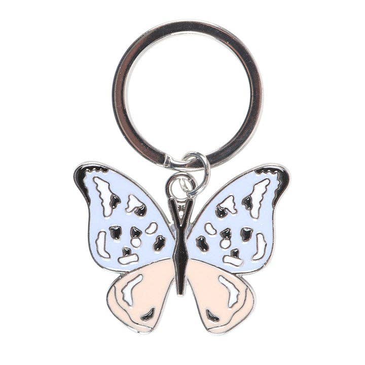 Blue and Silver Butterfly Keyring