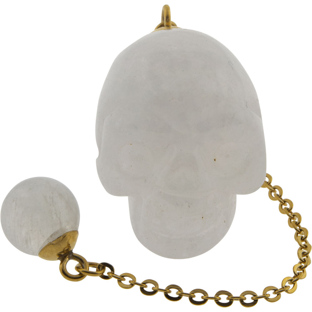 Skull Pendulum - Clear Quartz