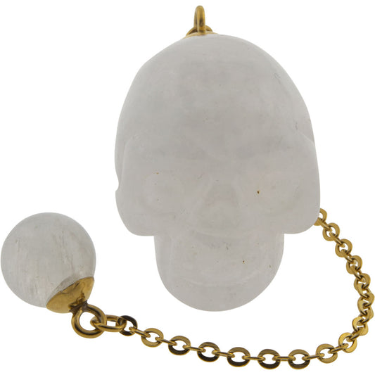 Skull Pendulum - Clear Quartz