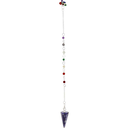 Pendulum - Hexagonal Sodalite with Chakras stones