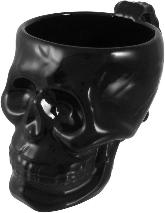Black Ceramic Skull Coffee Mug