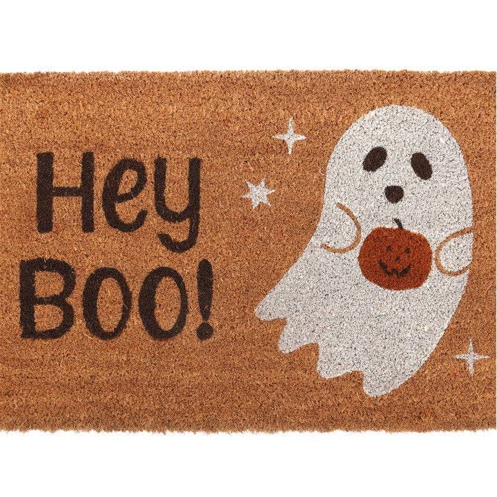 Hey Boo Halloween Ghost Doormat