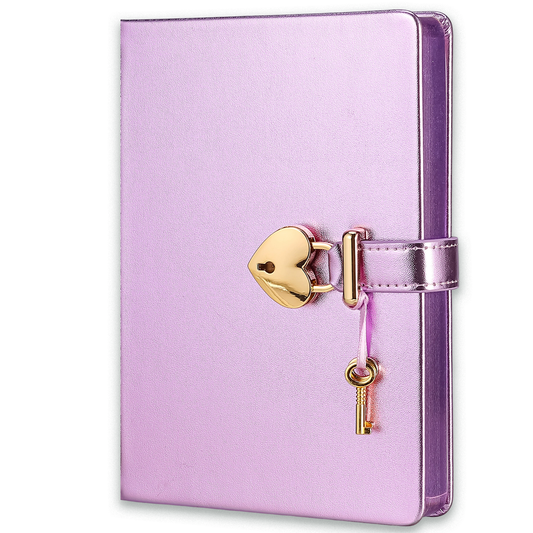 Metallic Purple Lock & Key Diary for Girls – 320 Pages