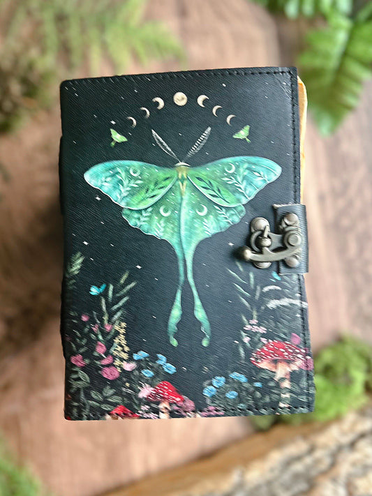 Luna Moth Leather Journal - 7x5
