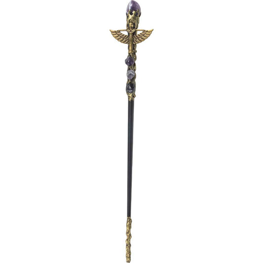 Crystal Wand - Gold Isis with Amethyst 12.5"