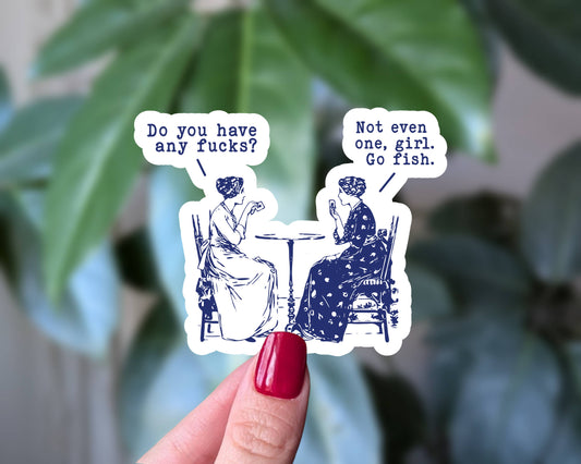 Go Fish Snarky Sticker, Funny Vintage Inspired Adult Sticker