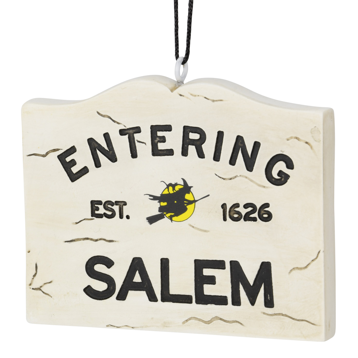 Entering Salem Sign with Witch Halloween Ornament