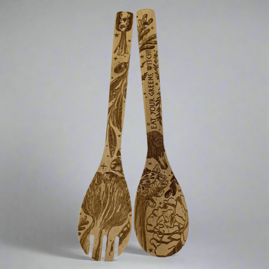 "Eat Your Greens, Witch" Engraved Eco-Friendly Utensils