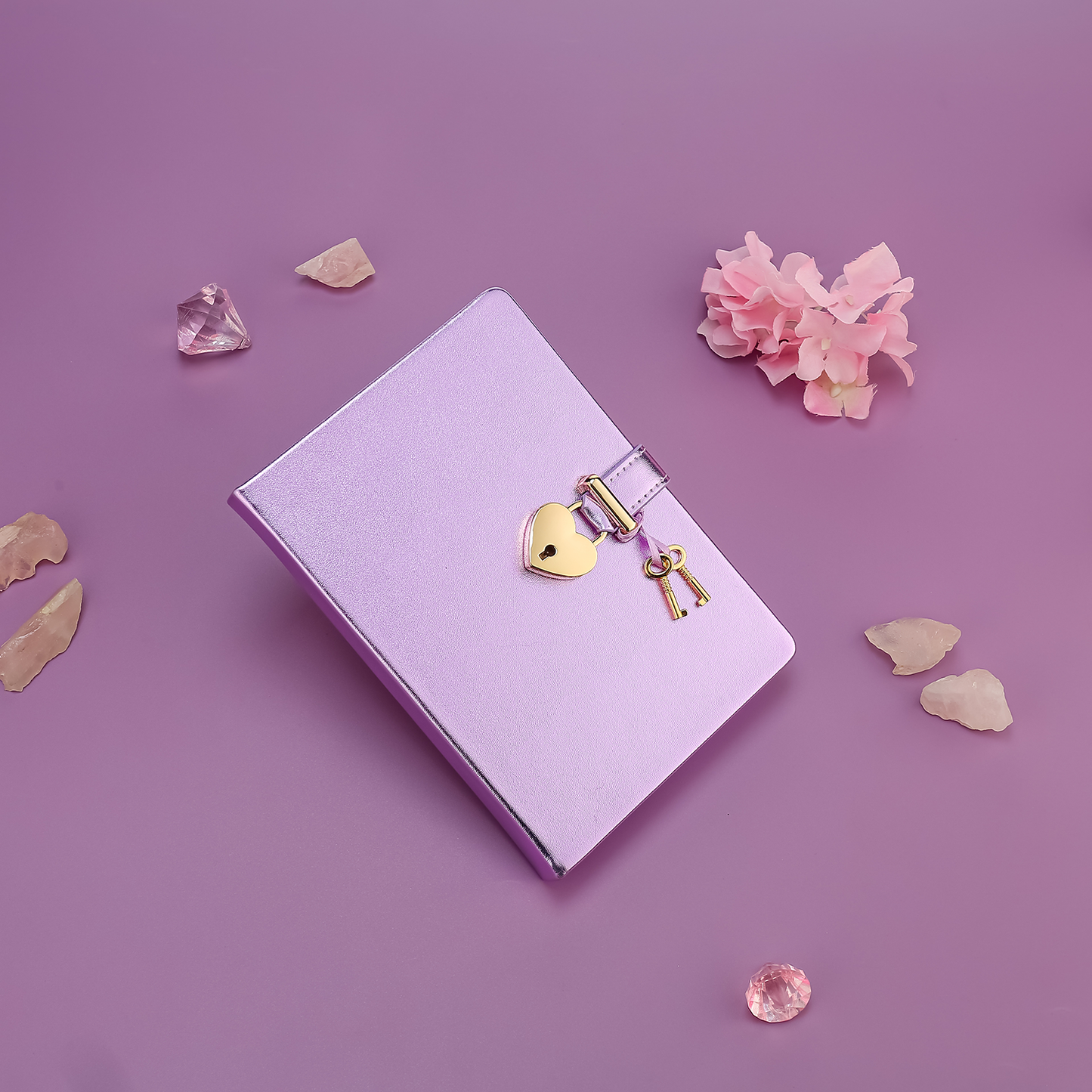 Metallic Purple Lock & Key Diary for Girls – 320 Pages