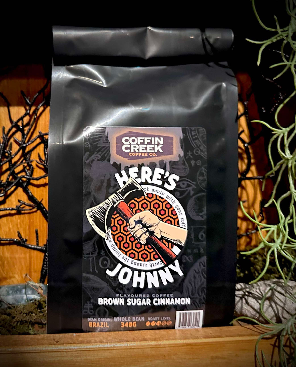Here's Johnny - Brown Sugar Cinnamon Flavor: 340 Grams / Drip Coffee Maker Grind