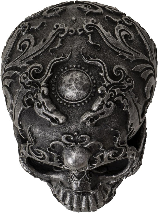 Gothic Skull with Silver Celtic Embellishment
