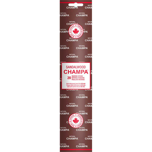Sandalwood - Natural Champa Incense - 20 Sticks