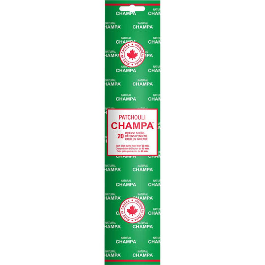 Patchouli - Natural Champa Incense - 20 Sticks