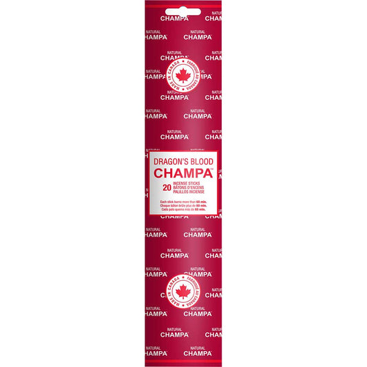 Dragon's Blood - Natural Champa Incense - 20 Sticks