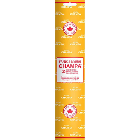 Frank & Myrrh - Natural Champa Incense - 20 Sticks