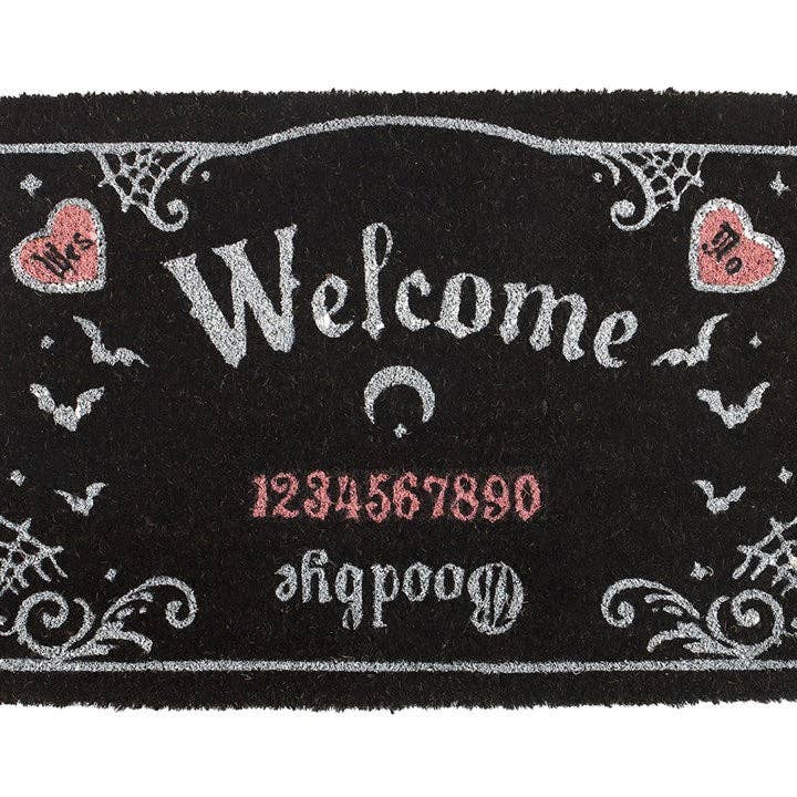 Pastel Pink and Black Gothic Ouija Talking Board Doormat