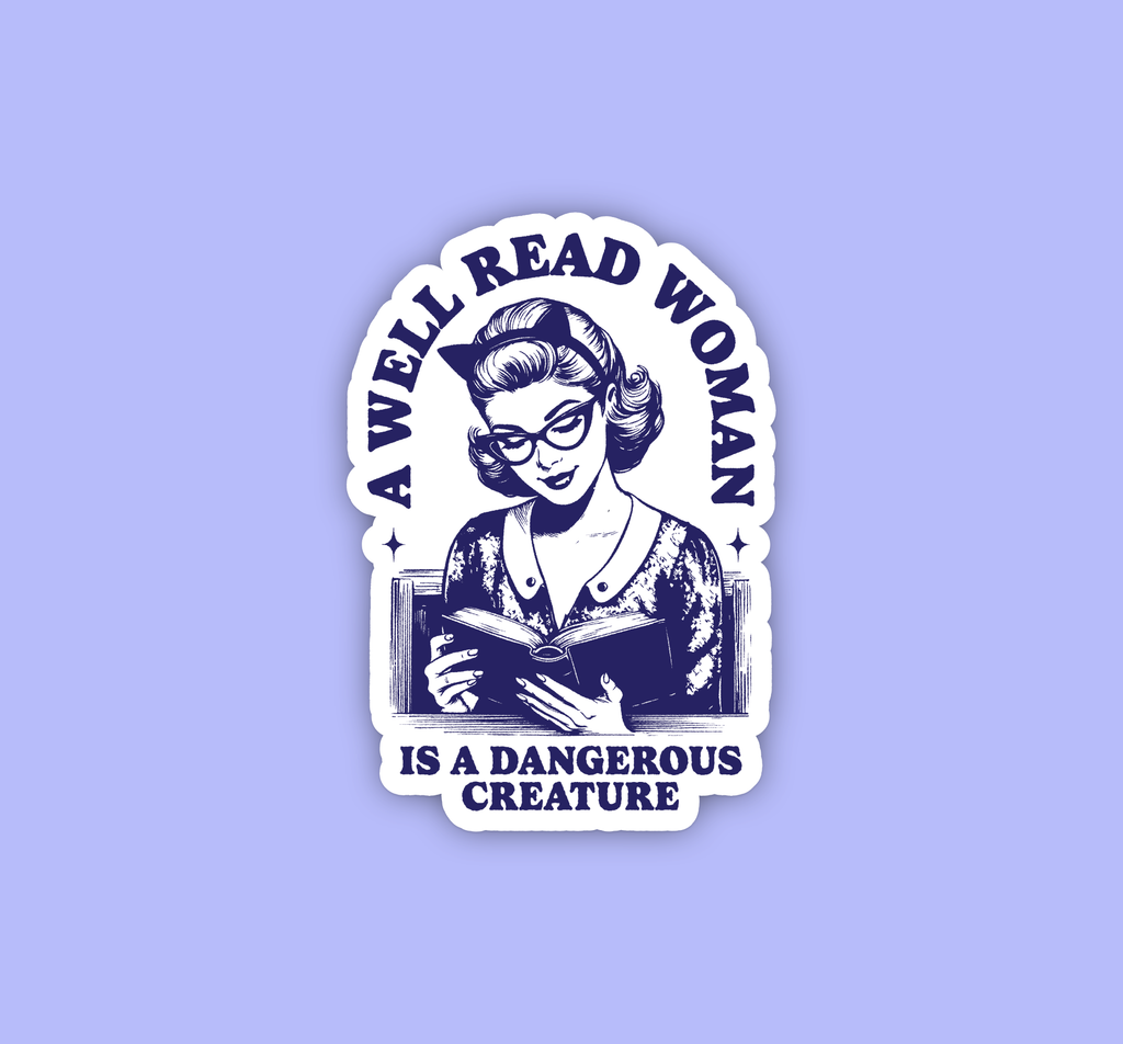 Well read woman sticker
