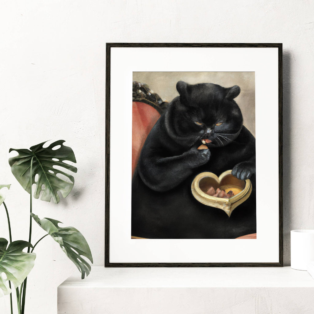 Shamefully Eating Candies | Renaissance Fancy Cat Art Print