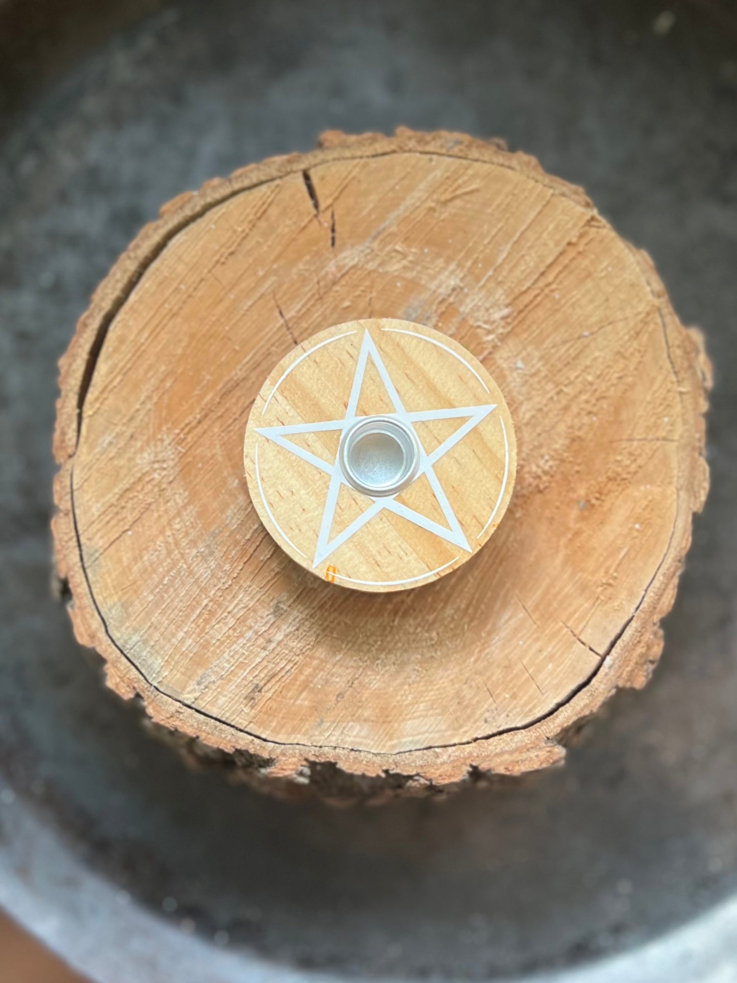 Wiccan Spell Wooden Candle Holders