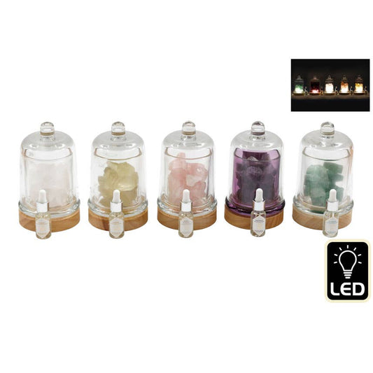 LED Oil Diffuser Lamp with Crystals