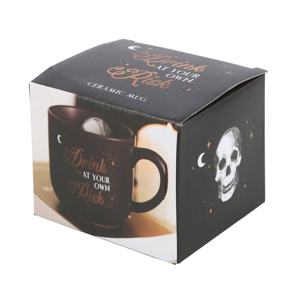 Drink At Your Own Risk Skull Mug