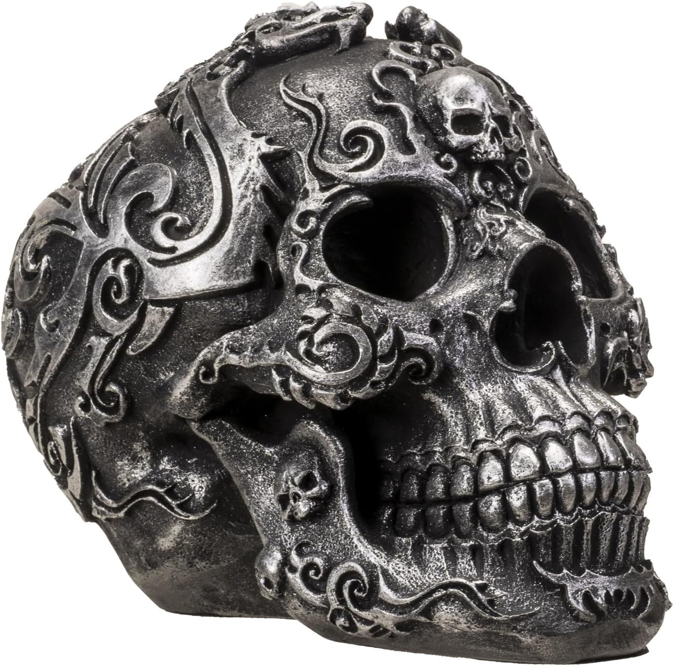 Gothic Skull with Silver Celtic Embellishment