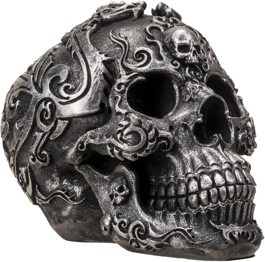 Gothic Skull with Silver Celtic Embellishment