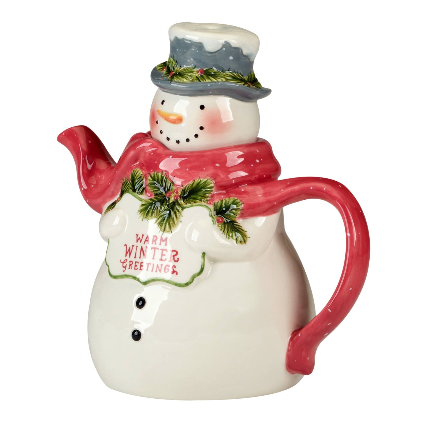 Snowman Greetings  Christmas 3-D Teapot - Snowman