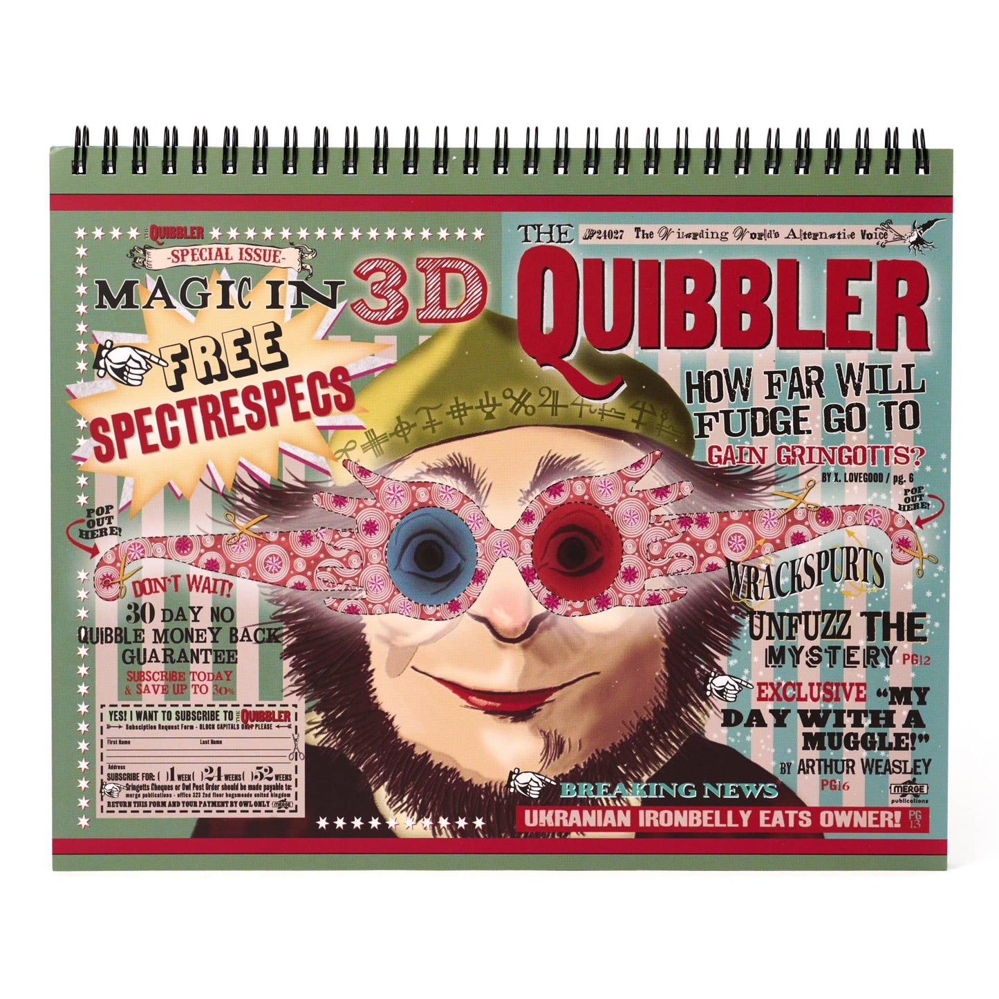 Harry Potter The Quibbler Undated Weekly Planning Pad (8x10)