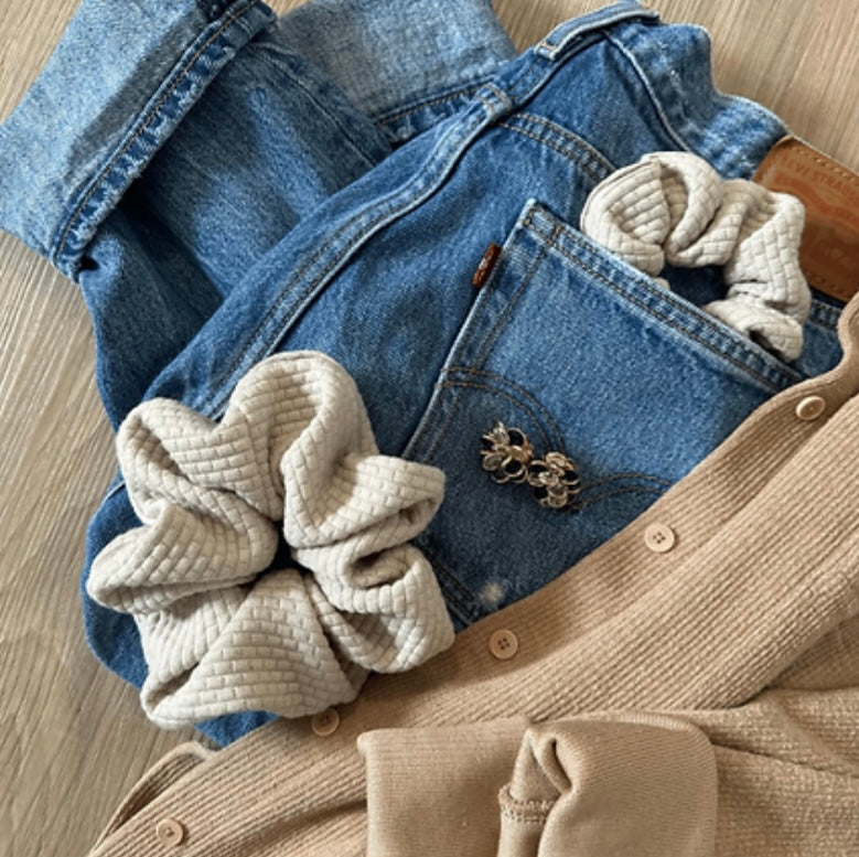 Sand Waffle Scrunchie