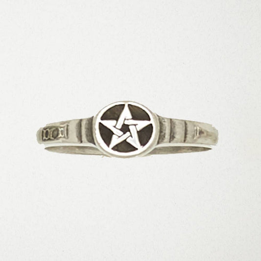 Pewter Ladies' Pentacle Ring