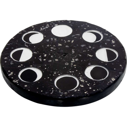 Black Round Wooden Incense Stick Holder