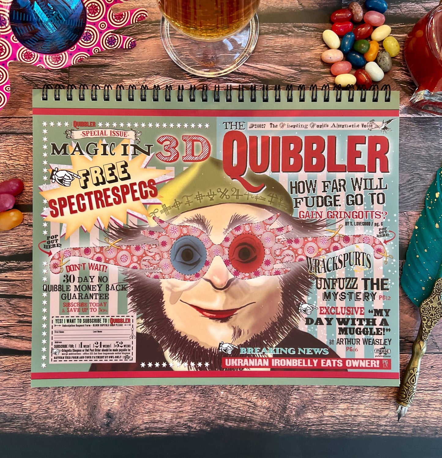 Harry Potter The Quibbler Undated Weekly Planning Pad (8x10)