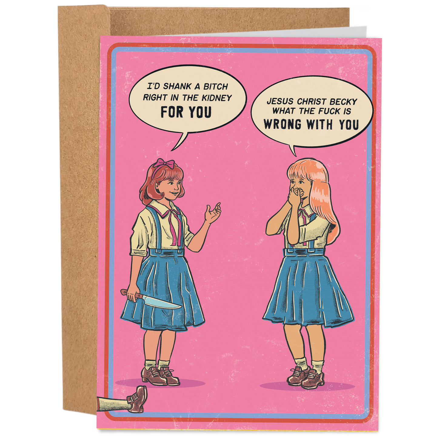Shank A Bitch Right In The Kidney Birthday Card - 70's Vintage