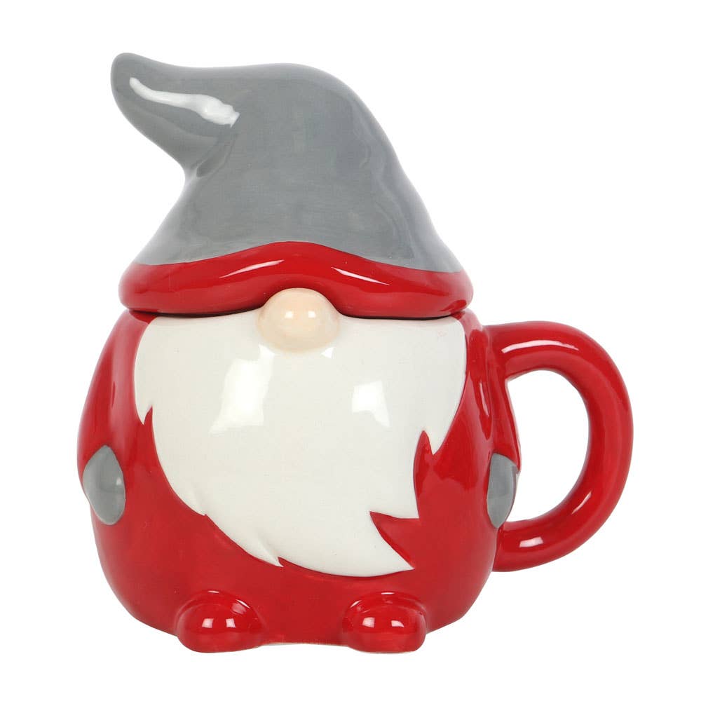 Red and Grey Christmas Gonk Lidded Mug