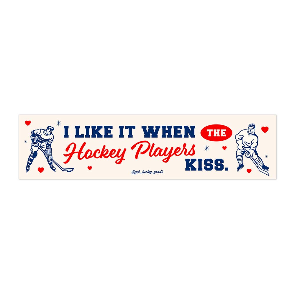 Hockey Players Kiss Bumper Sticker - Heated Rivalry Inspired