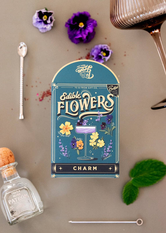 Edible Flowers - Seed Packet & Cocktail Recipe (Charm)