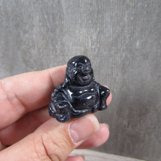 Blue Goldstone Happy Buddha