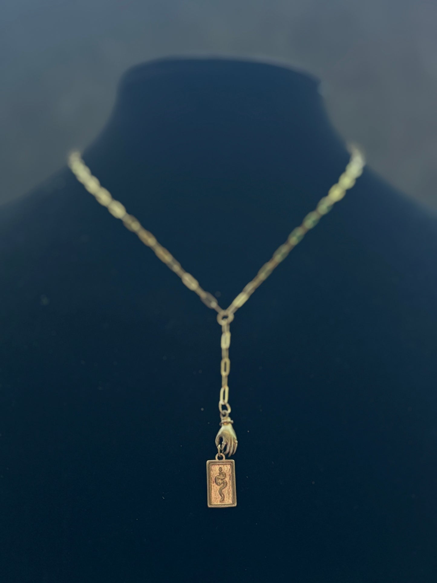 Gold Rectangle Snake Necklace