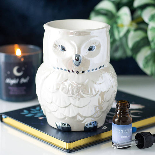 Iridescent Owl Oil Burner and Wax Warmer