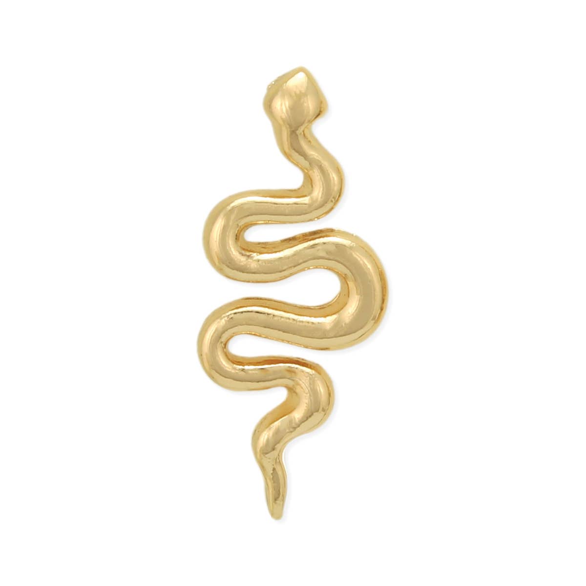 Gold Curvy Snake Post Earrings