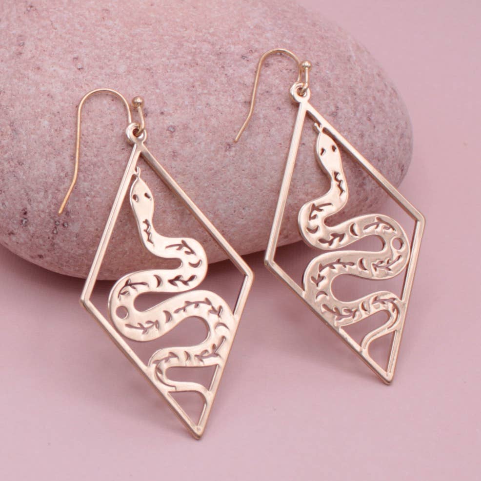 Snake Charmer Gold-Tone Serpent Earrings
