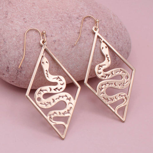 Snake Charmer Gold-Tone Serpent Earrings