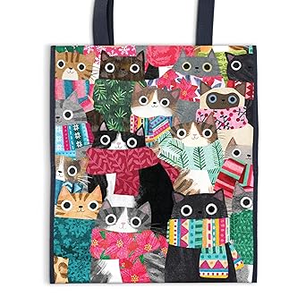 Wintry Cats Reusable Tote