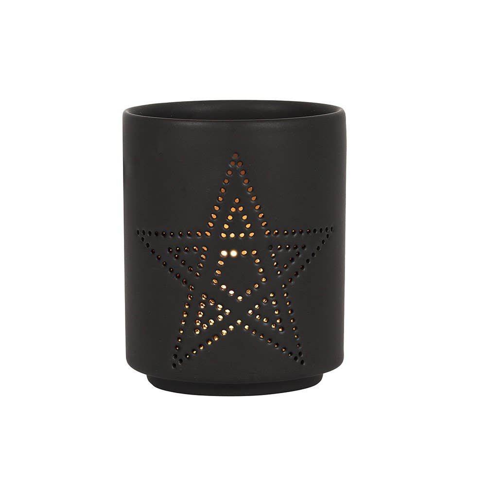 Pentagram Cut Out Tealight Candle Holder