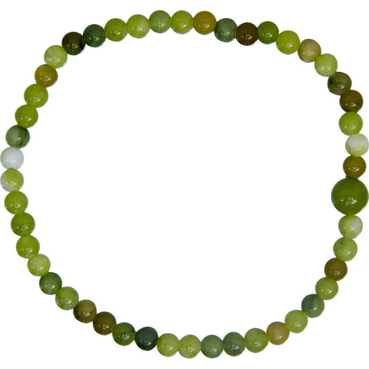 4mm Chinese Jade Gemstone Beaded Bracelet